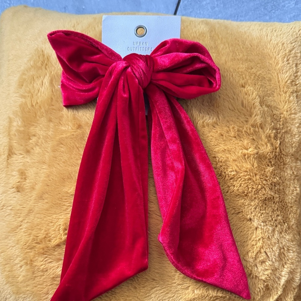 Urban Outfitters Red Velvet Hair Bow
